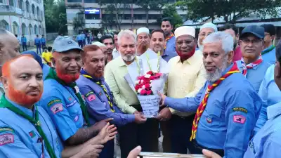 ময়মনসিংহ শিক্ষা বোর্ডের চেয়ারম্যান হওয়ায় প্রফেসর আ. জ. ম. রেজাউল করিম খানকে শেরপুর জেলা রোভারের সংবর্ধনা